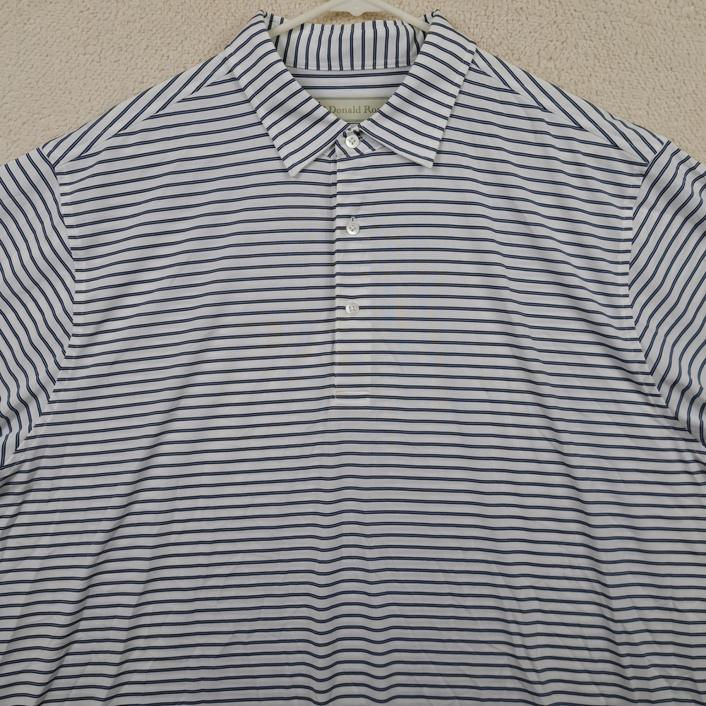 Donald Ross Polo Shirt Mens Size XL Striped EUC 100% Polyester